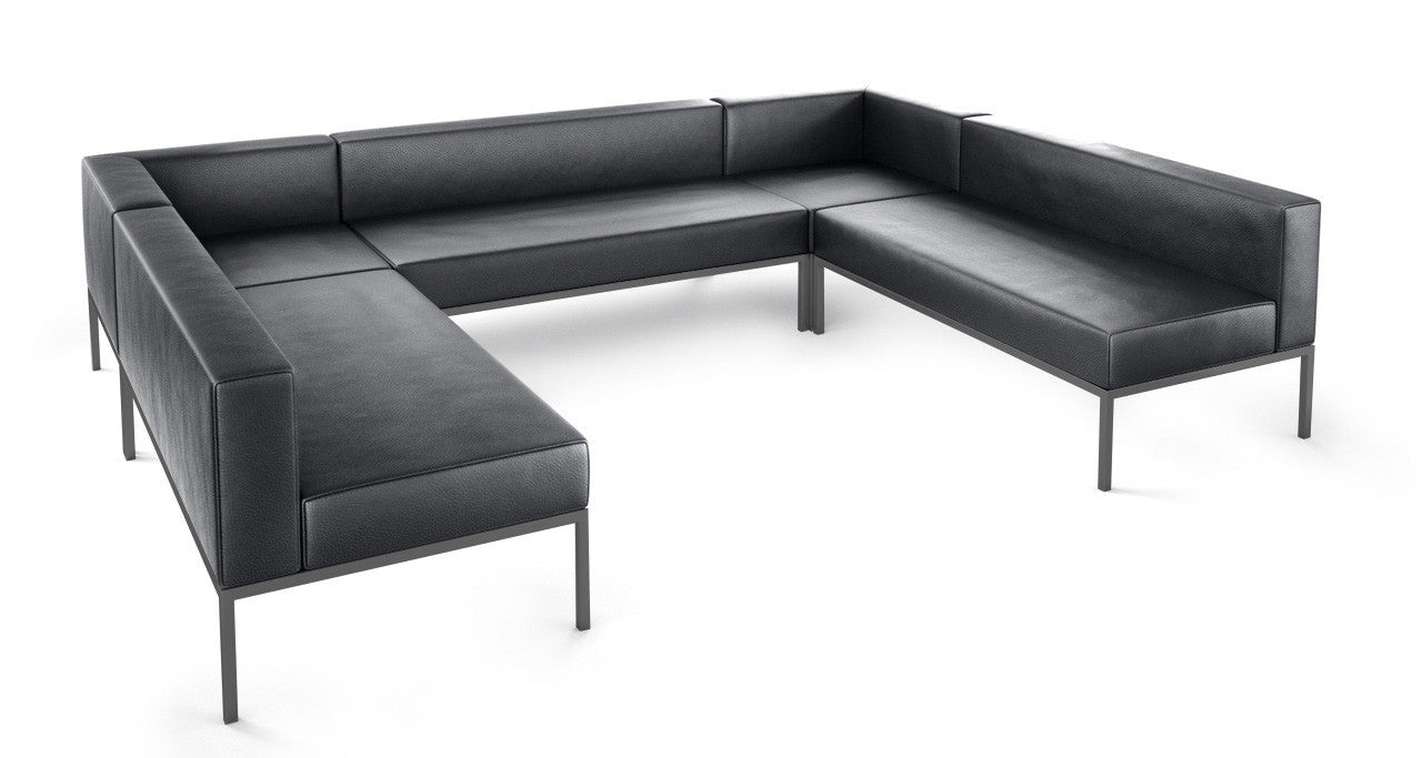 Sofá modular Illia en forma de U con estructura de metal de cañón totalmente soldada