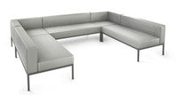 Sofá modular Illia en forma de U con estructura de metal de cañón totalmente soldada