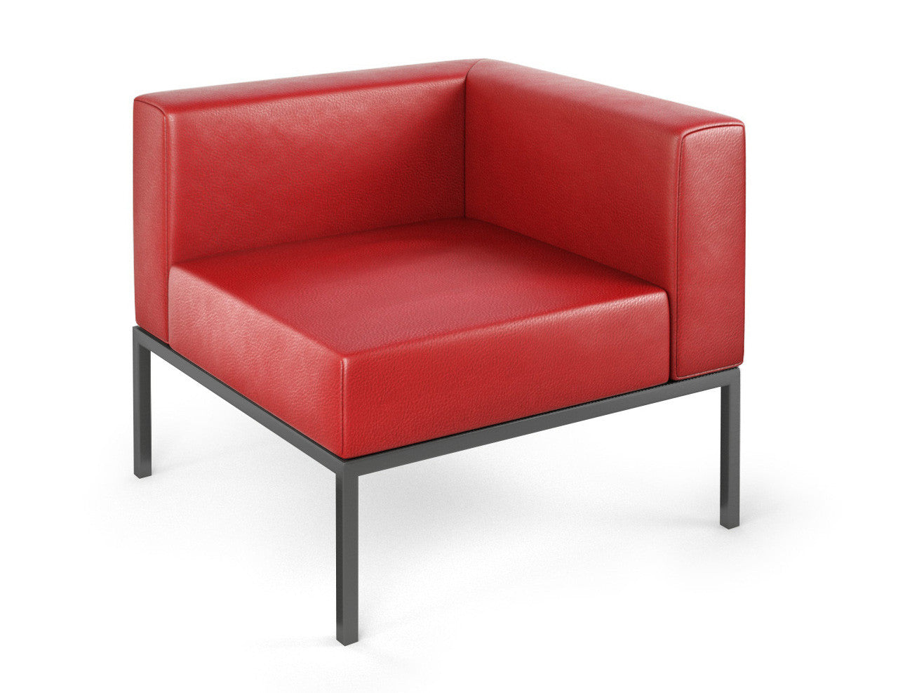 Sillón esquinero modular Illia con estructura de metal de cañón totalmente soldado