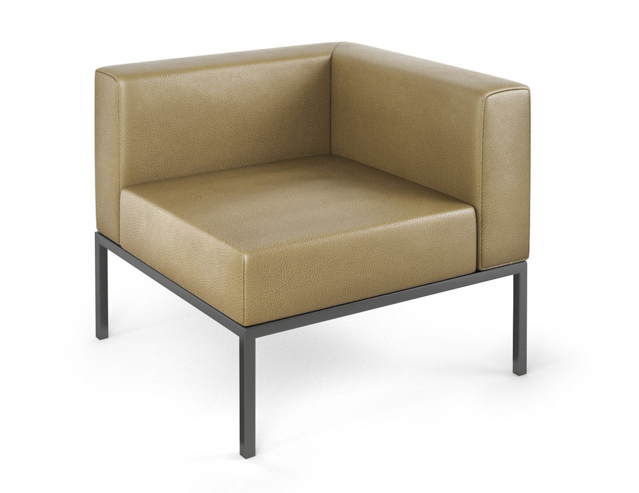 Sillón esquinero modular Illia con estructura de metal de cañón totalmente soldado