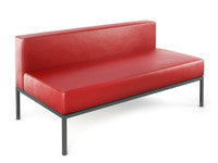 Illia Modular Lounge Armless Extension Fully Welded Gunmetal Frame