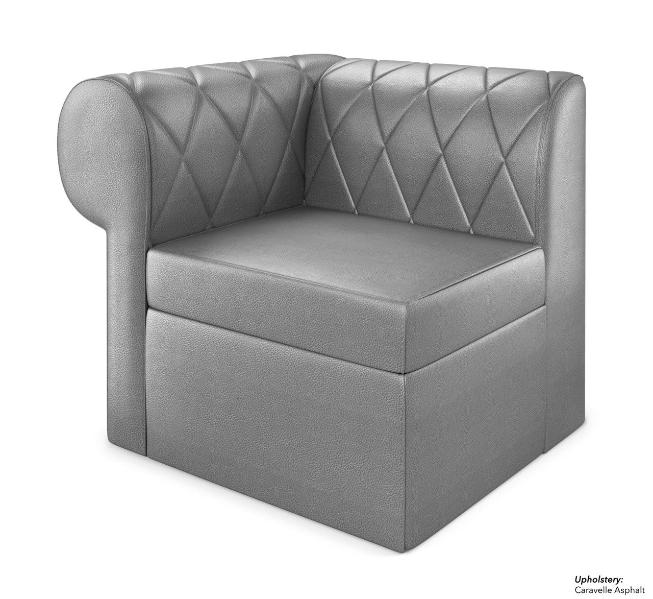 The Venice Diamond-Tufted Modular Lounge Left Side Extension With Rounded Arm