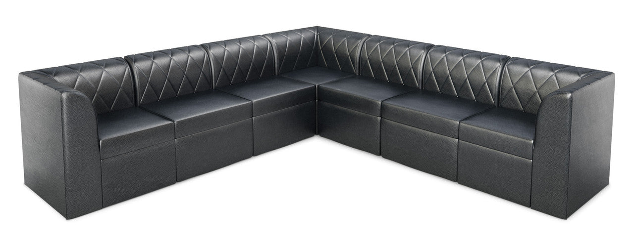 The Venice Diamond-Tufted Modular Lounge Seating Arrangement G1 with Straight Arms