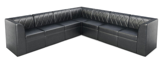 The Venice Diamond-Tufted Modular Lounge Seating Arrangement G1 with Straight Arms