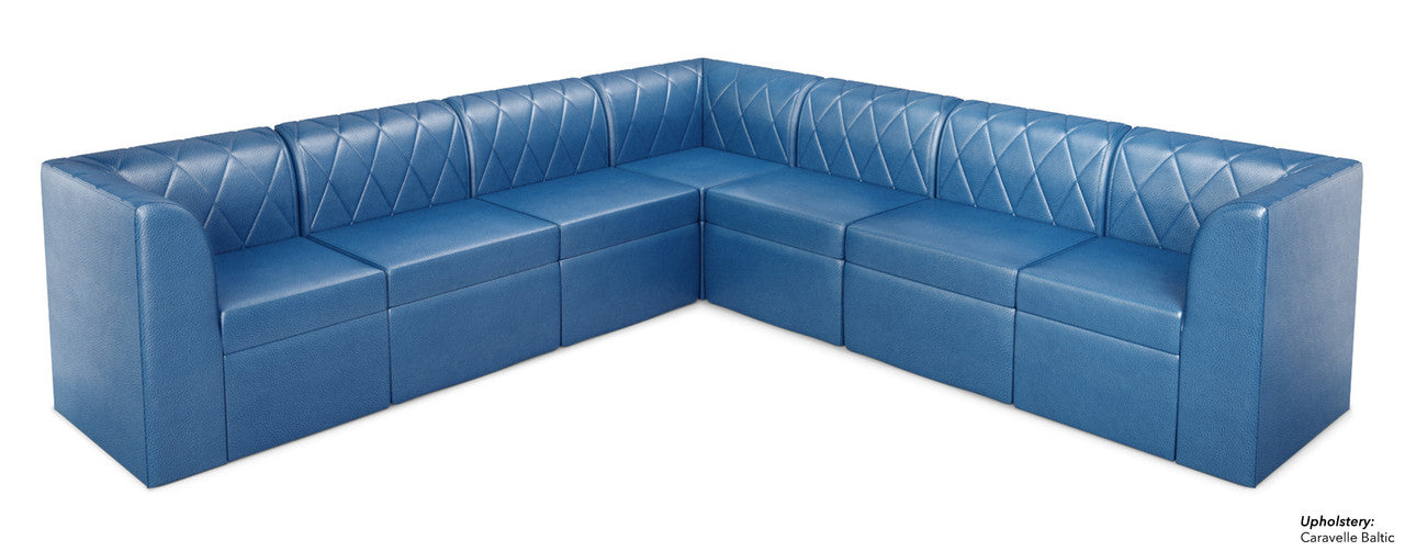 The Venice Diamond-Tufted Modular Lounge Seating Arrangement G1 with Straight Arms