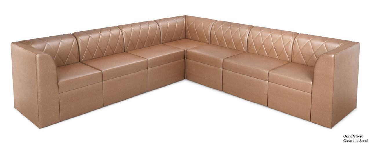 The Venice Diamond-Tufted Modular Lounge Seating Arrangement G1 with Straight Arms