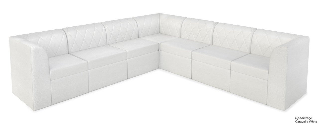 The Venice Diamond-Tufted Modular Lounge Seating Arrangement G1 with Straight Arms