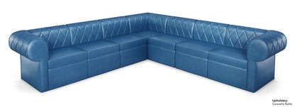 The Venice Diamond-Tufted Modular Lounge G1 Seating Arrangement with Rounded Arms