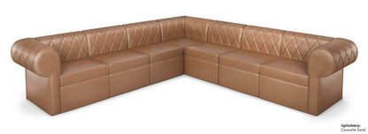 The Venice Diamond-Tufted Modular Lounge G1 Seating Arrangement with Rounded Arms