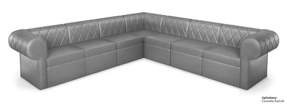 The Venice Diamond-Tufted Modular Lounge G1 Seating Arrangement with Rounded Arms