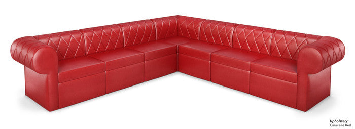 The Venice Diamond-Tufted Modular Lounge G1 Seating Arrangement with Rounded Arms