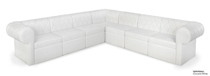 The Venice Diamond-Tufted Modular Lounge G1 Seating Arrangement with Rounded Arms
