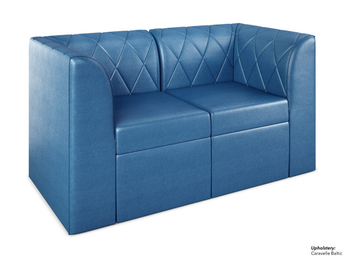 The Venice Diamond-Button Tufted Modular Lounge Loveseat with Straight Arms