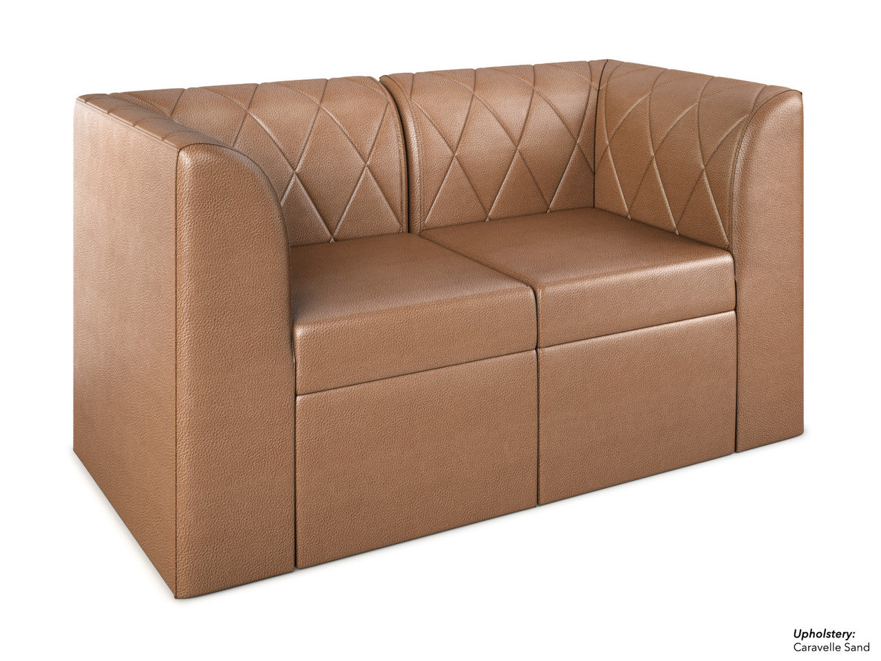The Venice Diamond-Button Tufted Modular Lounge Loveseat with Straight Arms
