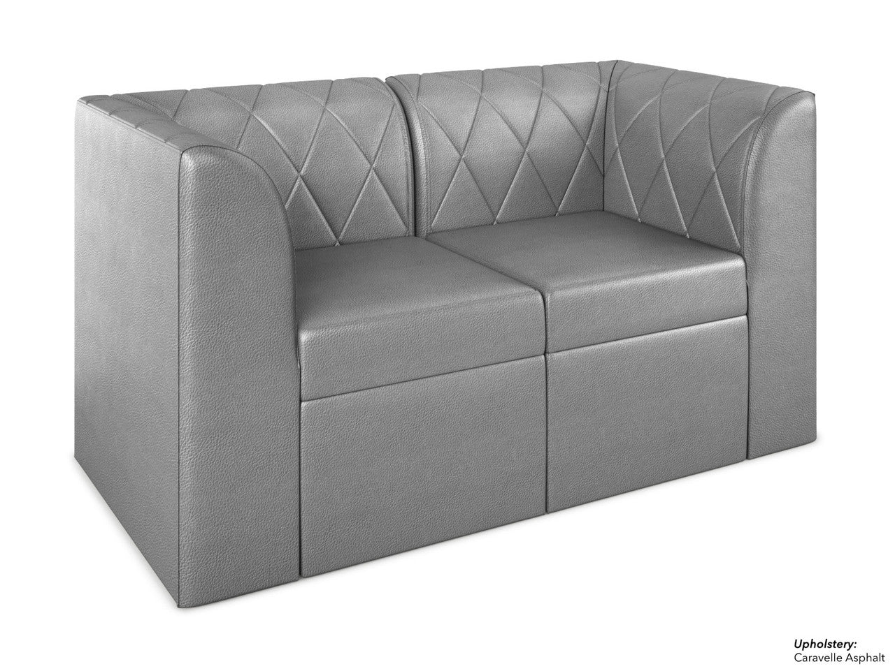 The Venice Diamond-Button Tufted Modular Lounge Loveseat with Straight Arms