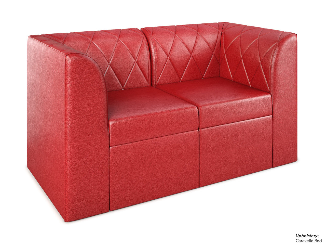 The Venice Diamond-Button Tufted Modular Lounge Loveseat with Straight Arms