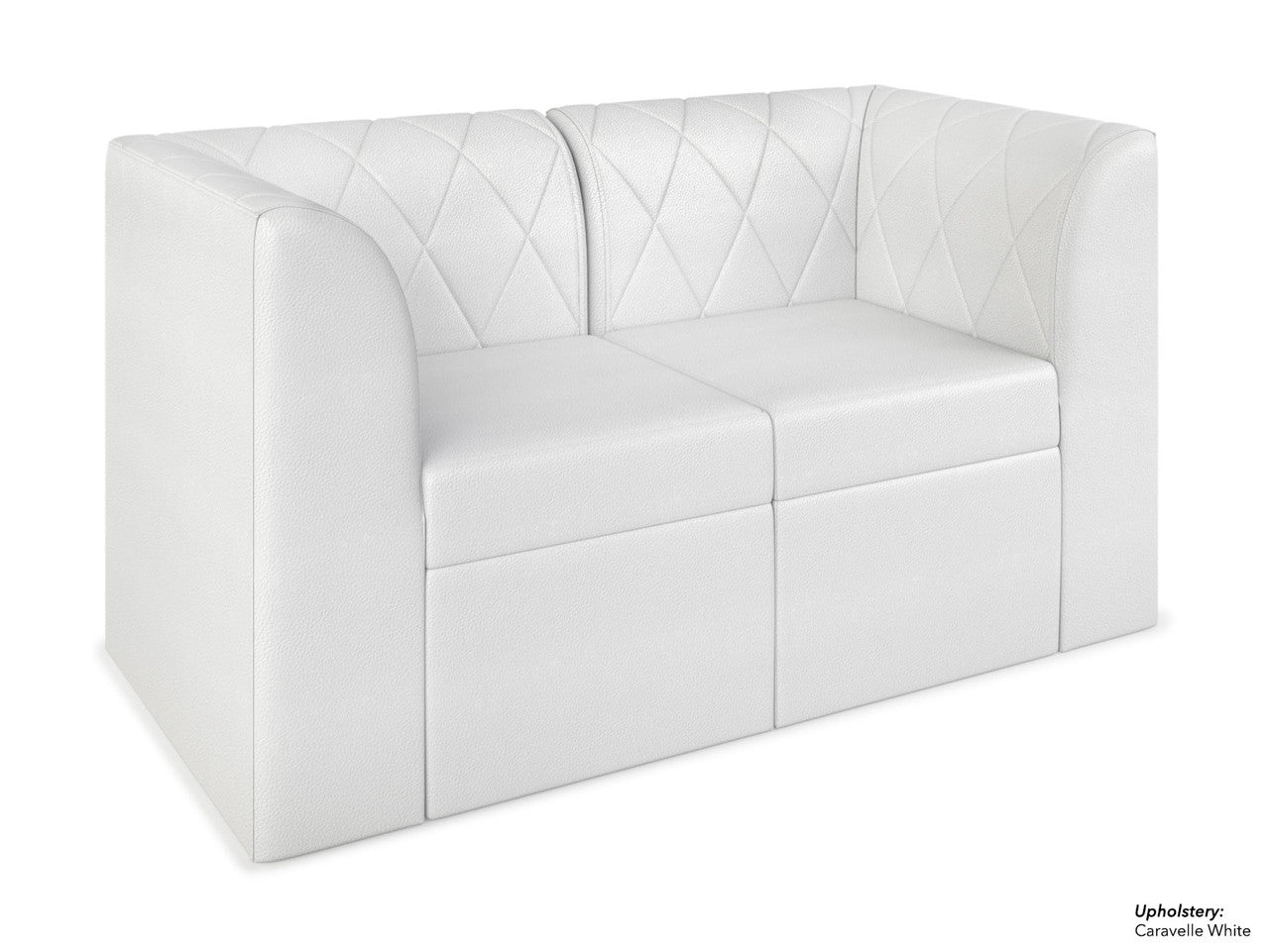 The Venice Diamond-Button Tufted Modular Lounge Loveseat with Straight Arms