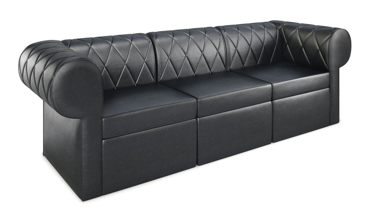 The Venice Diamond-Tufted Modular Lounge Sofa with Rounded Arms
