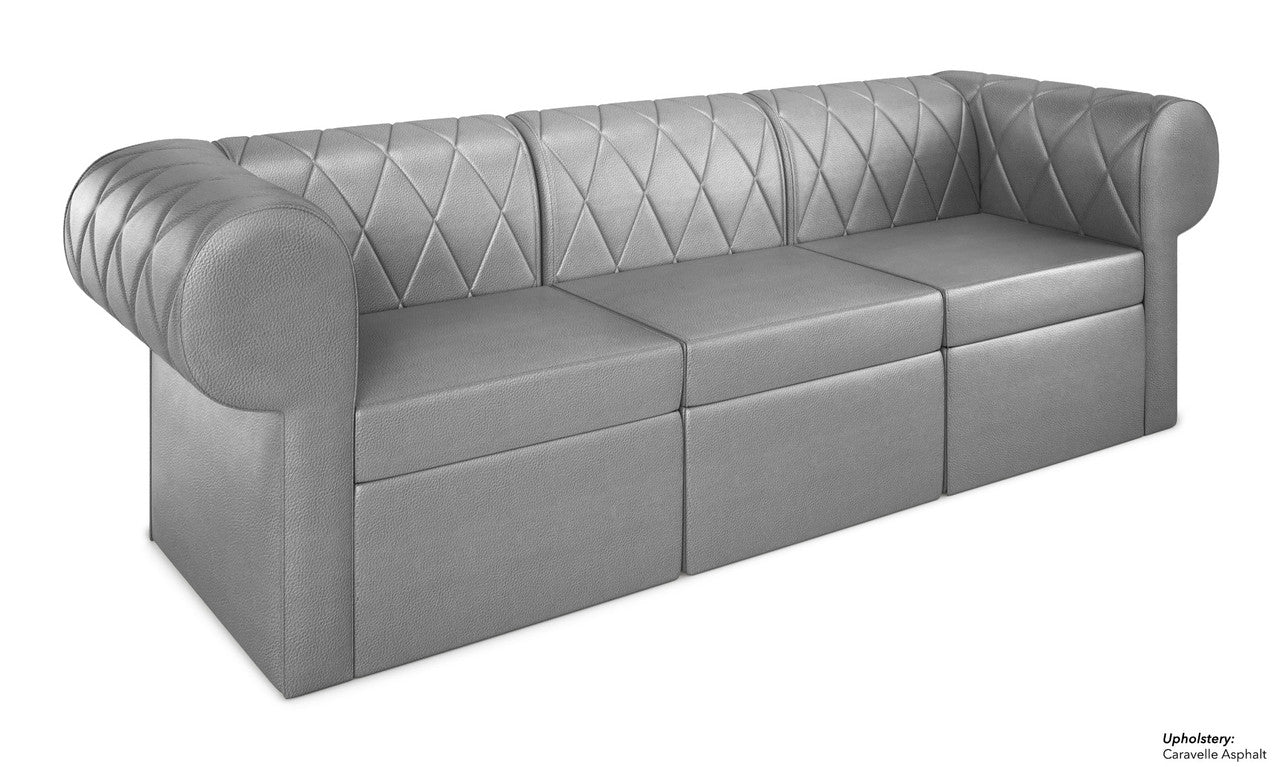 The Venice Diamond-Tufted Modular Lounge Sofa with Rounded Arms