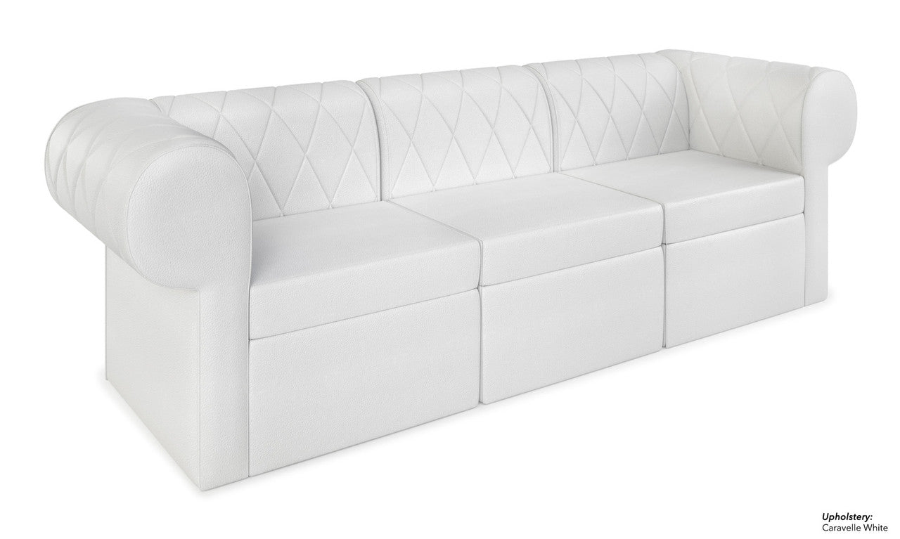 The Venice Diamond-Tufted Modular Lounge Sofa with Rounded Arms