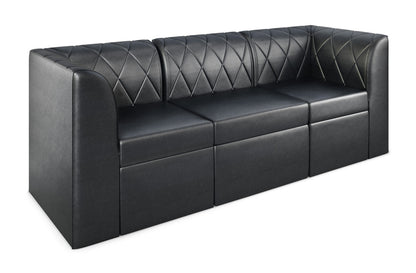 Sofá modular Venice con capitoné de diamantes y brazos rectos