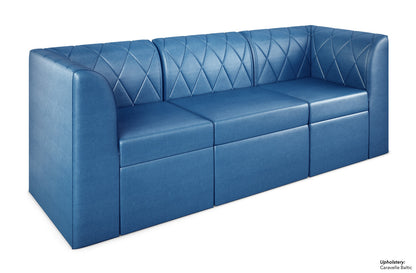 Sofá modular Venice con capitoné de diamantes y brazos rectos