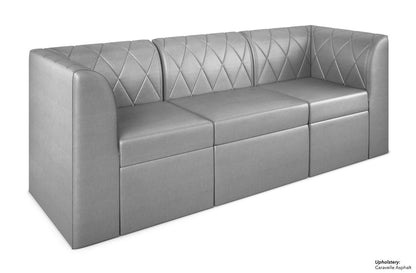 Sofá modular Venice con capitoné de diamantes y brazos rectos