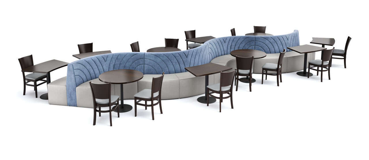 The Miami Modular Lounge 28' Long Restaurant Seating with Tables and Chair (Seats 26)