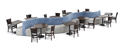 The Miami Modular Lounge 28' Long Restaurant Seating with Tables and Chair (Seats 26)