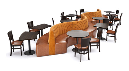 The Miami Modular Lounge 28' Long Restaurant Seating with Tables and Chair (Seats 26)