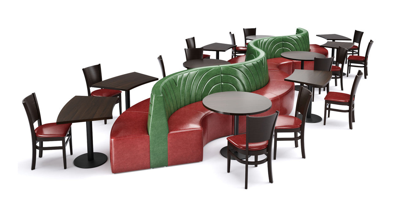 The Miami Modular Lounge 28' Long Restaurant Seating with Tables and Chair (Seats 26)