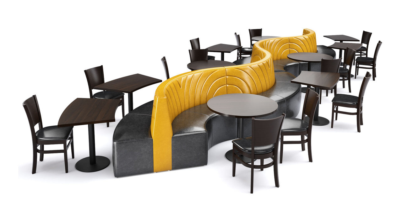 The Miami Modular Lounge 28' Long Restaurant Seating with Tables and Chair (Seats 26)