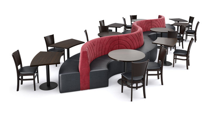 The Miami Modular Lounge 28' Long Restaurant Seating with Tables and Chair (Seats 26)
