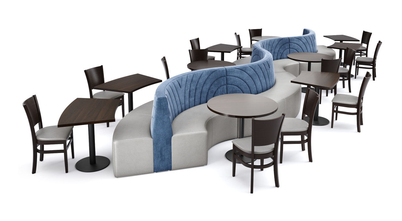 The Miami Modular Lounge 28' Long Restaurant Seating with Tables and Chair (Seats 26)