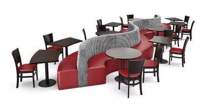The Miami Modular Lounge 28' Long Restaurant Seating with Tables and Chair (Seats 26)
