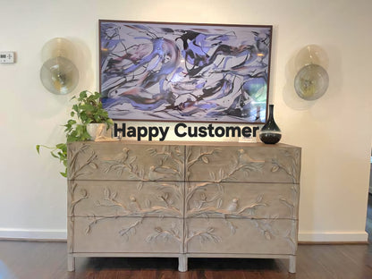 Hand Carved Ornithology Six-Drawer Dresser