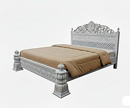 Juffair Hand Carved Solid Wood Platform Bed