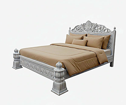 Juffair Hand Carved Solid Wood Platform Bed