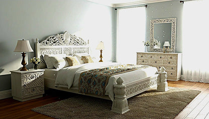 Juffair Hand Carved Solid Wood Platform Bed
