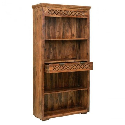 ALLY Hand Carved Book case with 1 Drawer