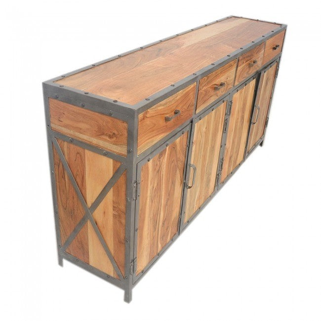 Angle Metal And Timber Sideboard XL Natural 180-40-90