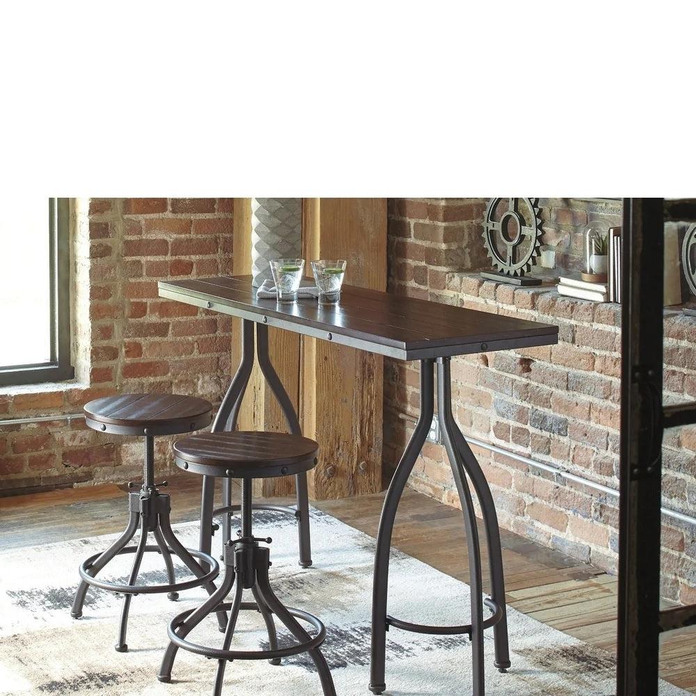 Conjunto de mesa y taburete de bar de 3 piezas de altura de mostrador BANI