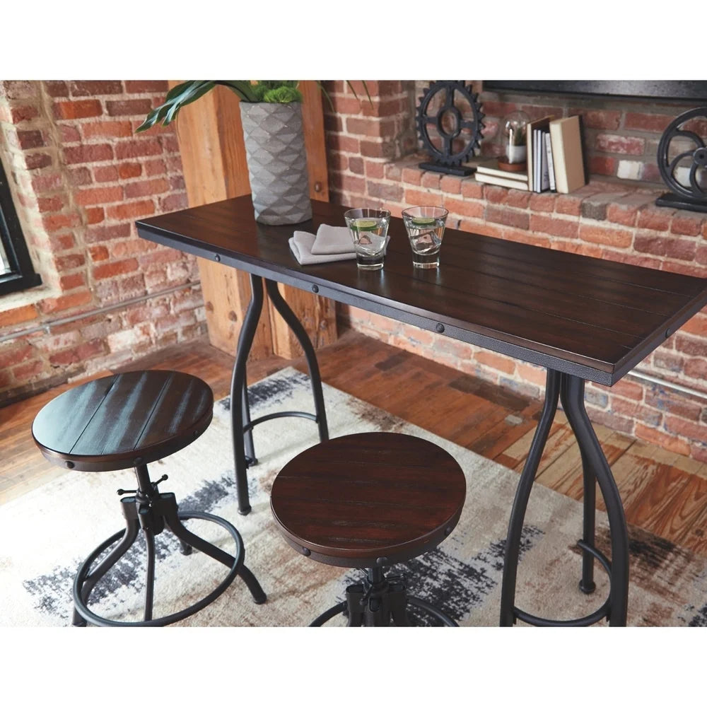 Conjunto de mesa y taburete de bar de 3 piezas de altura de mostrador BANI