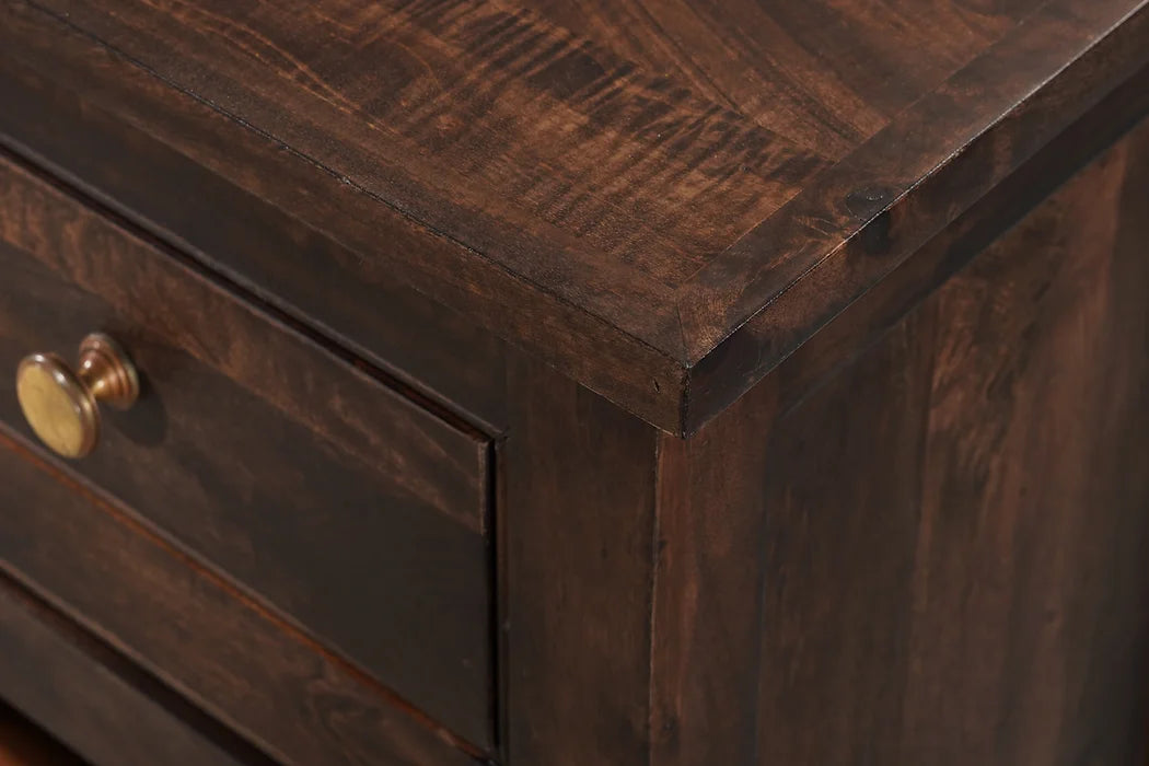 Classic Hand carved 3 Drawer and Glass Cabinet Sideboard