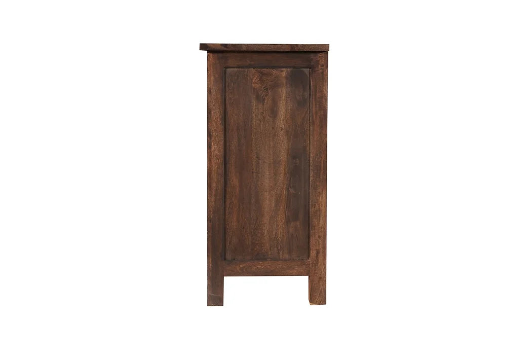 Classic Hand carved 3 Drawer and Glass Cabinet Sideboard