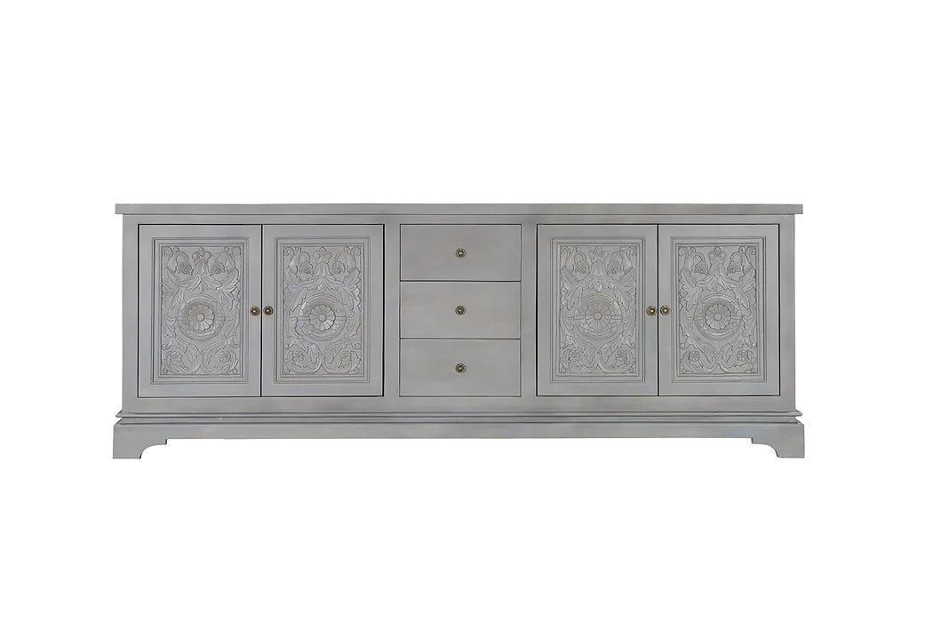 Ariana Hand Carved 3 Drawer Cabinet Sideboard