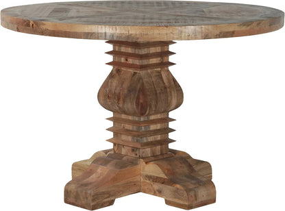Regal Hearth Hand Carved  Round Dining Table Set With 4 Chairs
