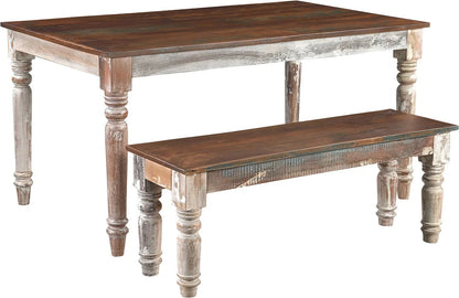 Vintage Farmhouse 6-Piece Distressed Wood Dining Set