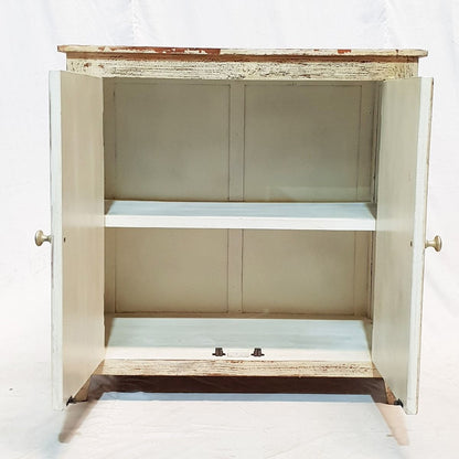 Leaf Design Hand Carved Solid Wooden Cabinet, Storage Sideboard