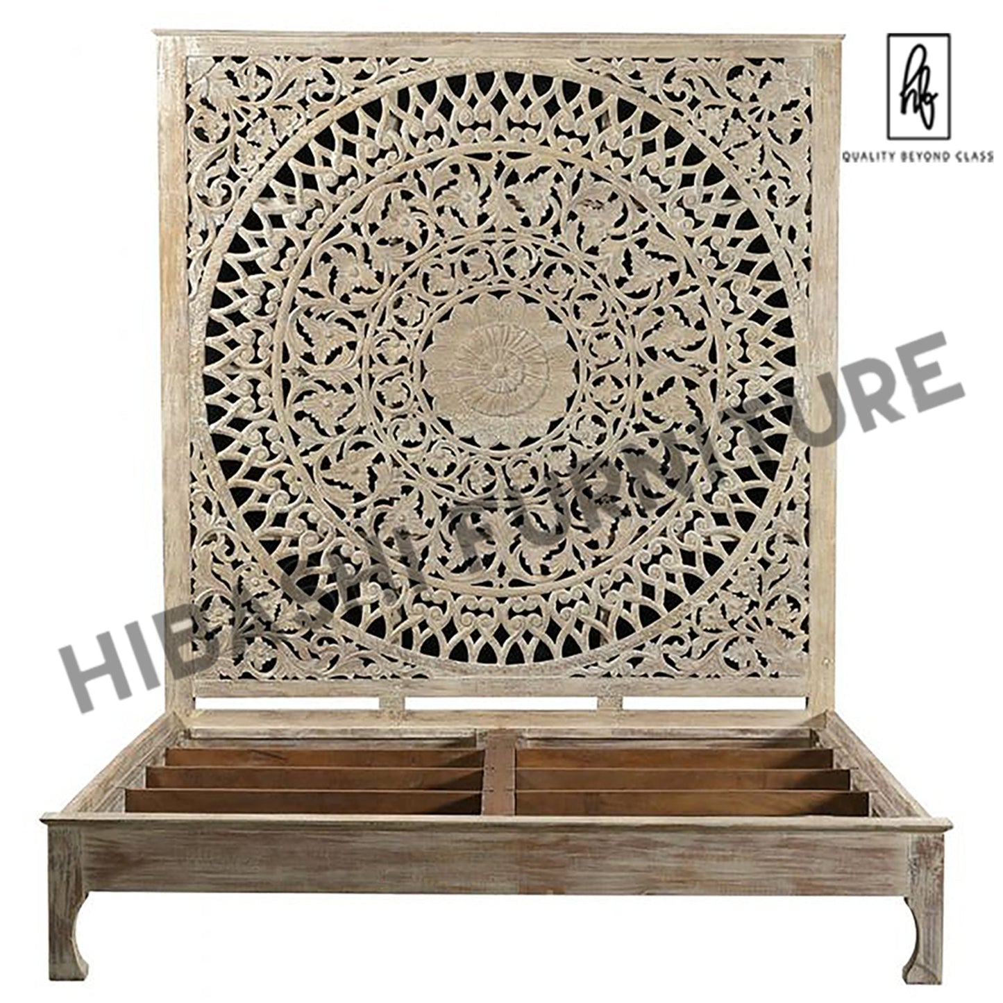 ALAMID Hand carved Indian Bed